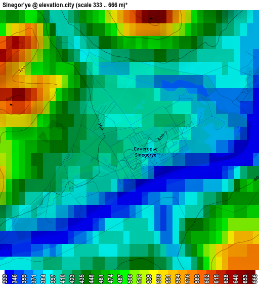 Sinegor'ye elevation map