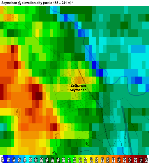 Seymchan elevation map