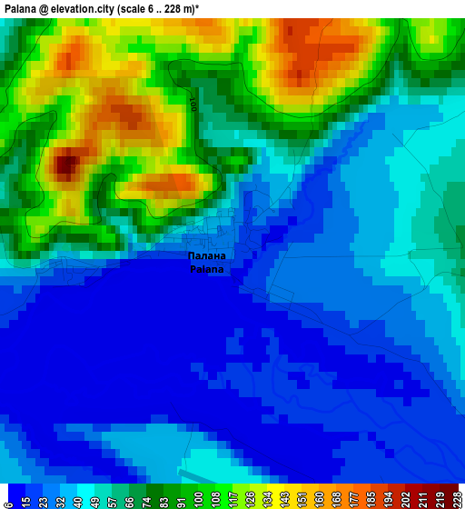 Palana elevation map