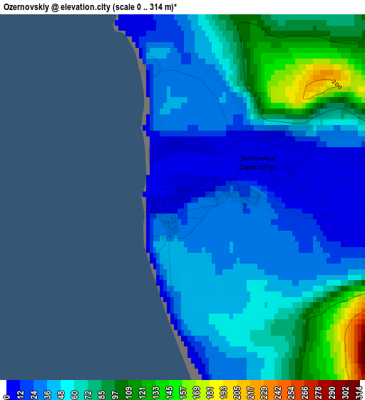 Ozernovskiy elevation map