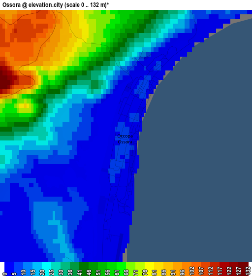 Ossora elevation map