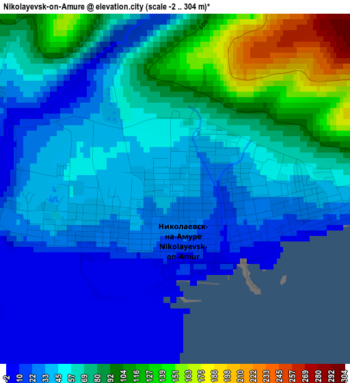 Nikolayevsk-on-Amure elevation map