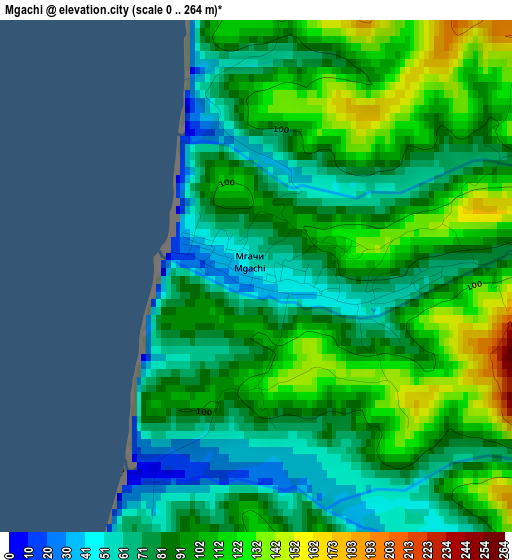 Mgachi elevation map