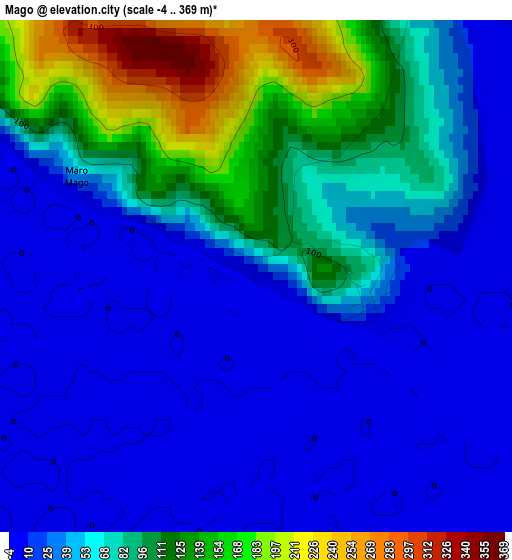 Mago elevation map