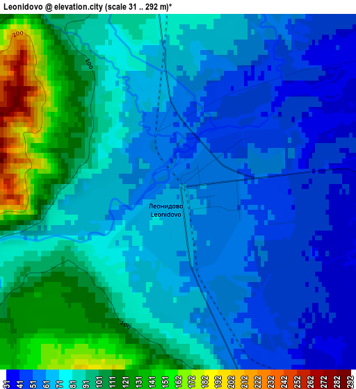 Leonidovo elevation map