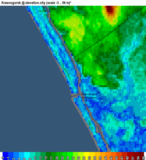 Krasnogorsk elevation map