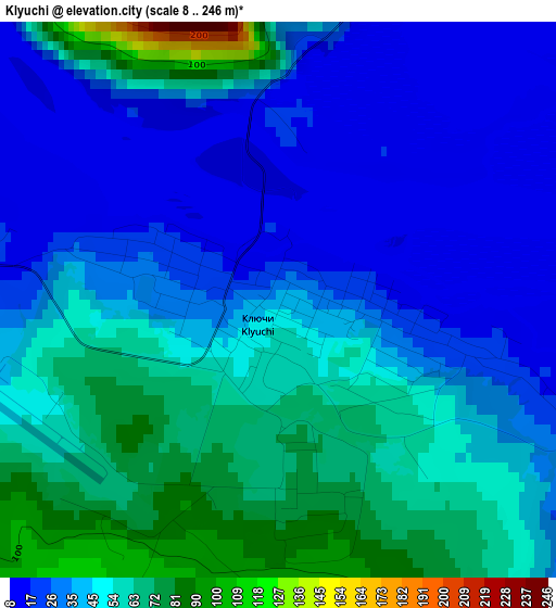 Klyuchi elevation map