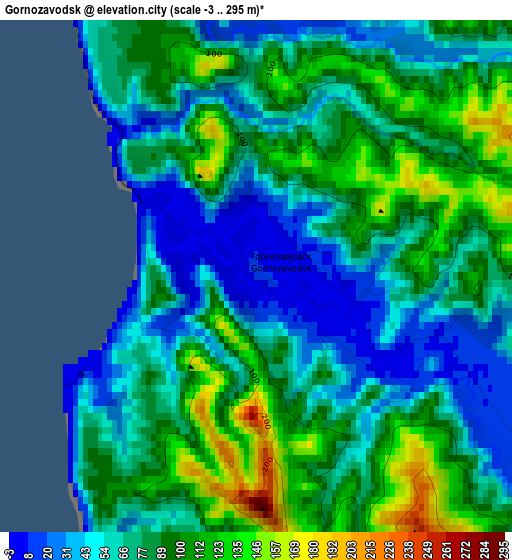 Gornozavodsk elevation map