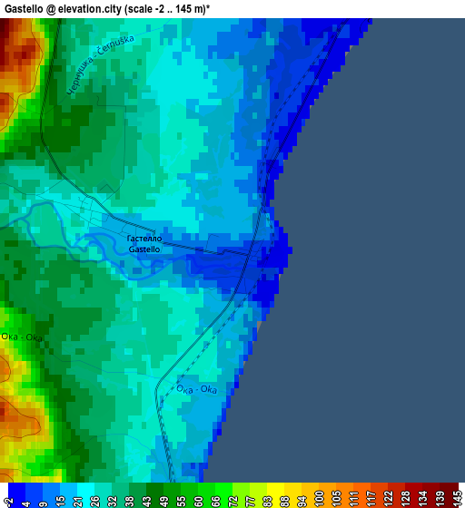 Gastello elevation map