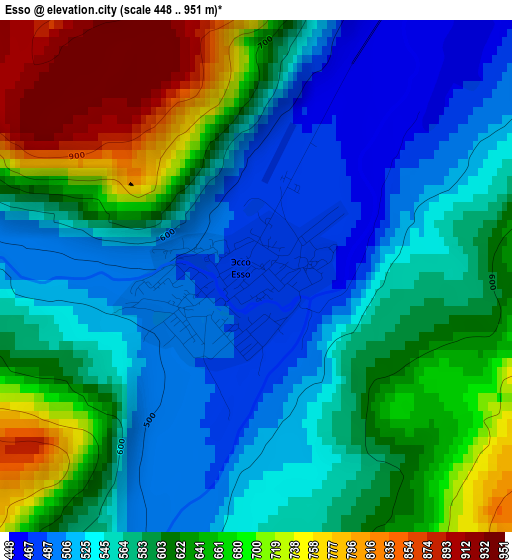 Esso elevation map