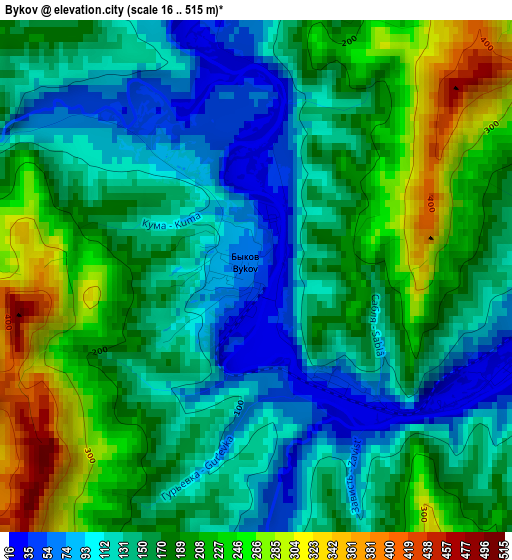 Bykov elevation map