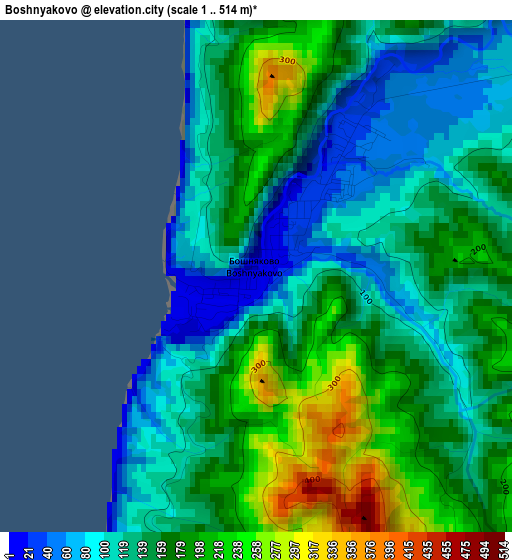 Boshnyakovo elevation map