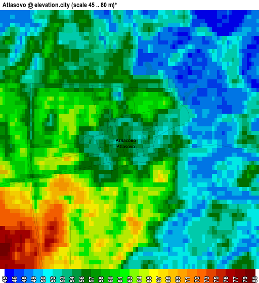 Atlasovo elevation map