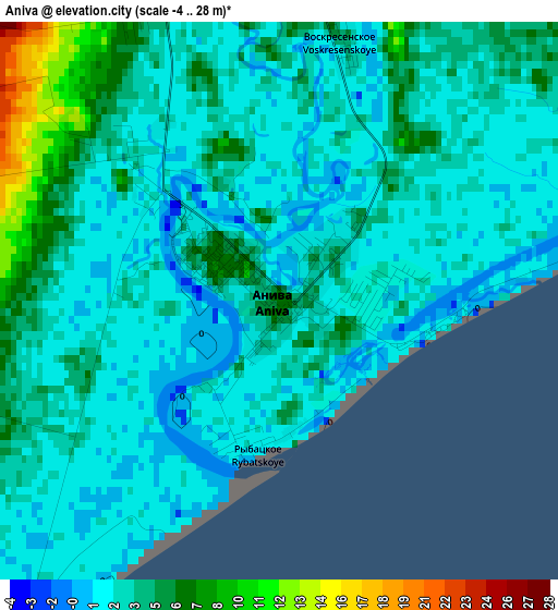 Aniva elevation map