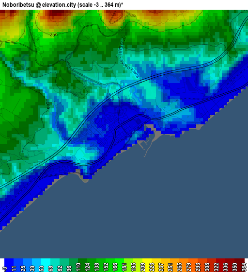 Noboribetsu elevation map