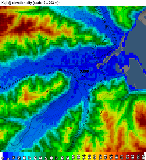 Kuji elevation map