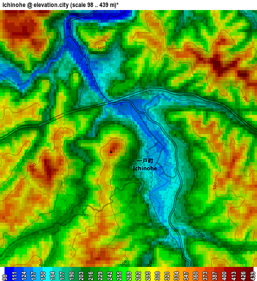 Ichinohe elevation map