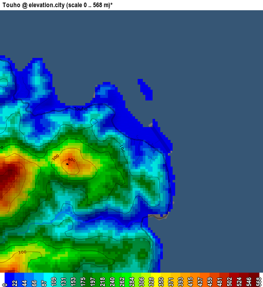 Touho elevation map