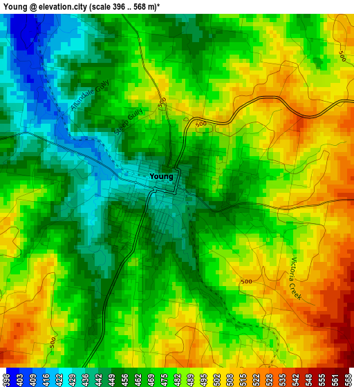 Young elevation map