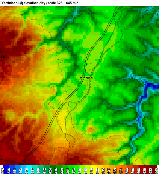 Yerrinbool elevation map