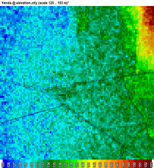 Yenda elevation map