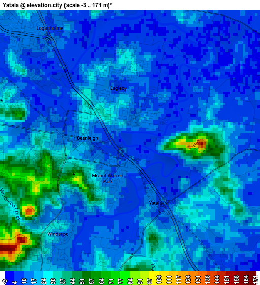 Yatala elevation map