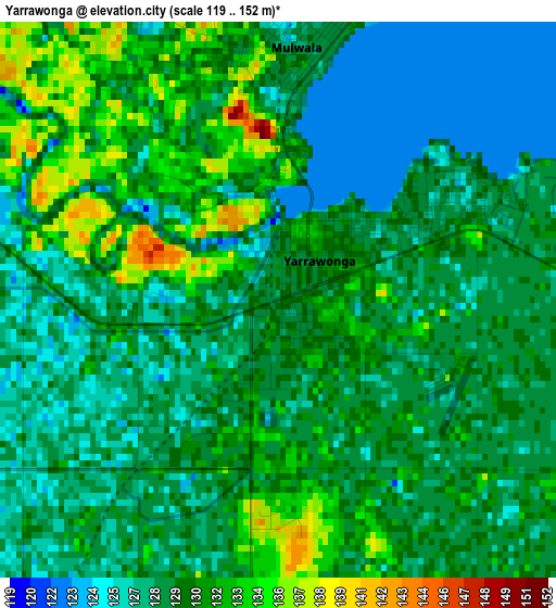 Yarrawonga elevation map