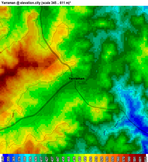 Yarraman elevation map