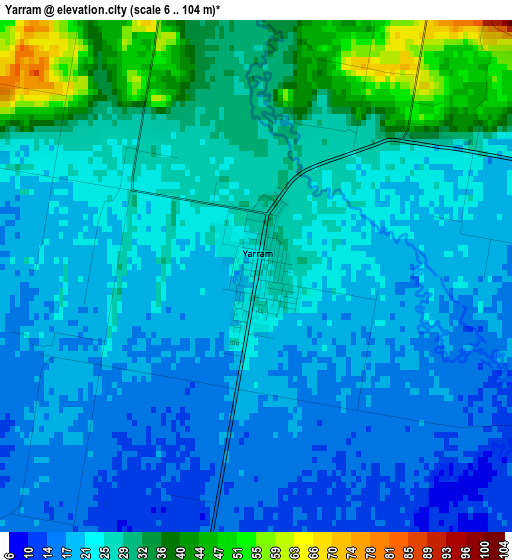 Yarram elevation map