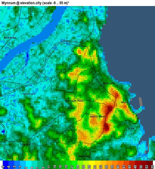 Wynnum elevation map