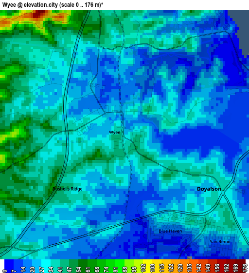 Wyee elevation map