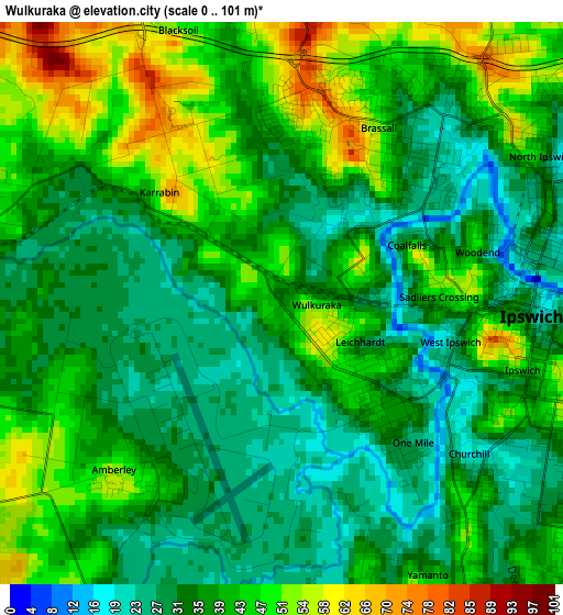 Wulkuraka elevation map