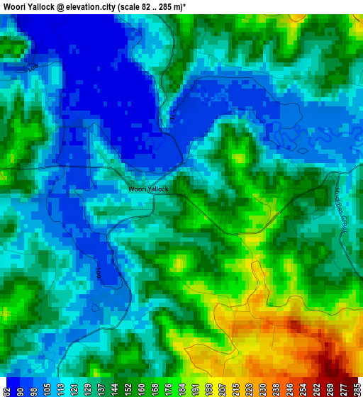 Woori Yallock elevation map