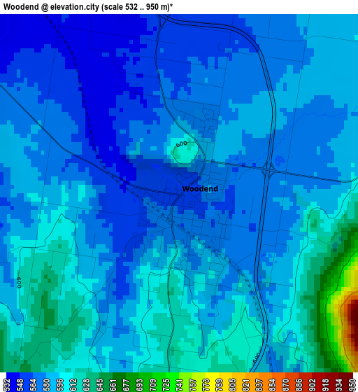 Woodend elevation map