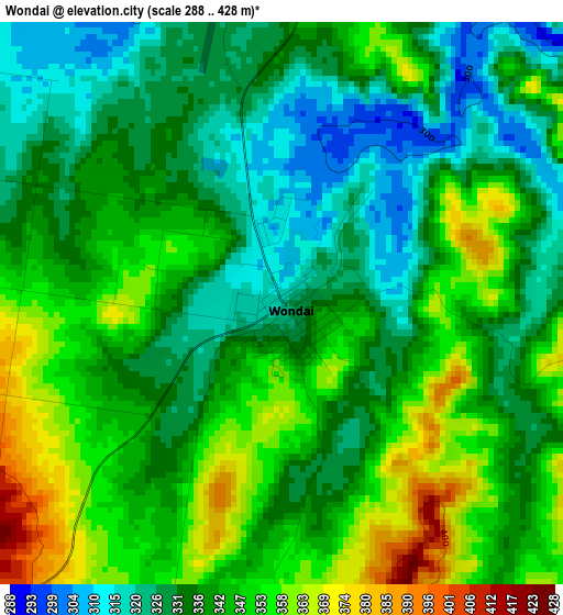 Wondai elevation map