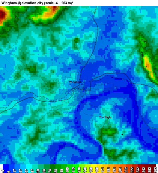 Wingham elevation map