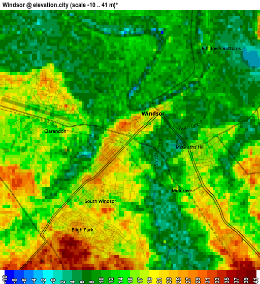 Windsor elevation map