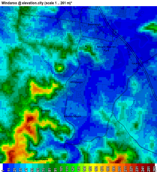 Windaroo elevation map