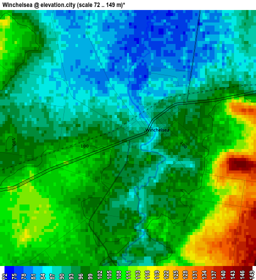 Winchelsea elevation map