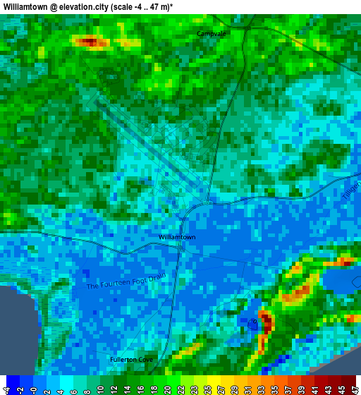 Williamtown elevation map
