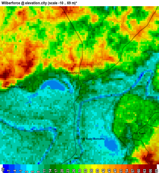 Wilberforce elevation map