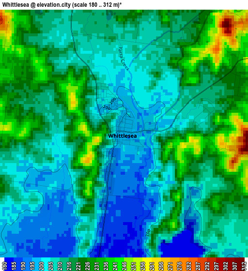 Whittlesea elevation map