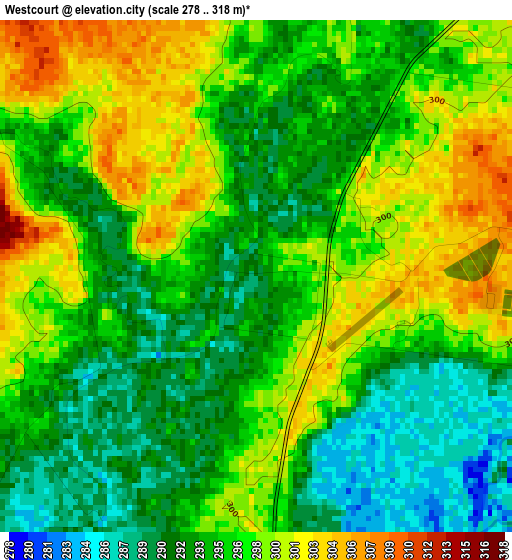 Westcourt elevation map