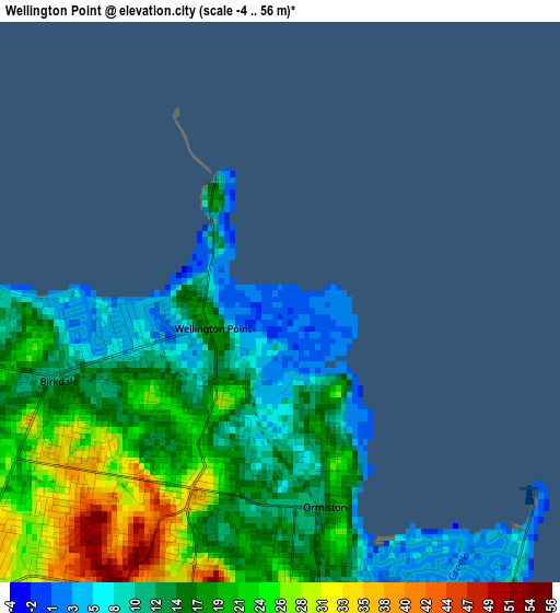 Wellington Point elevation map