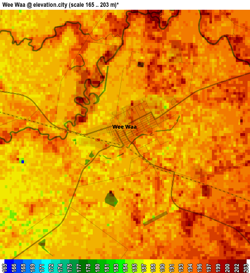 Wee Waa elevation map