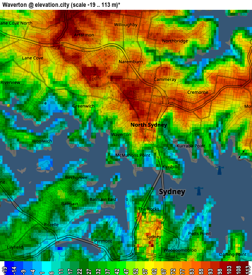 Waverton elevation map