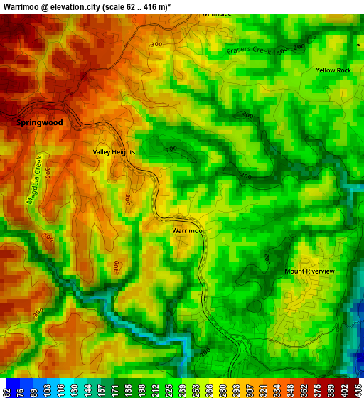 Warrimoo elevation map