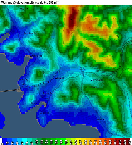 Warrane elevation map