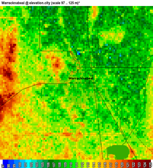 Warracknabeal elevation map