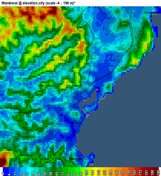 Wamberal elevation map